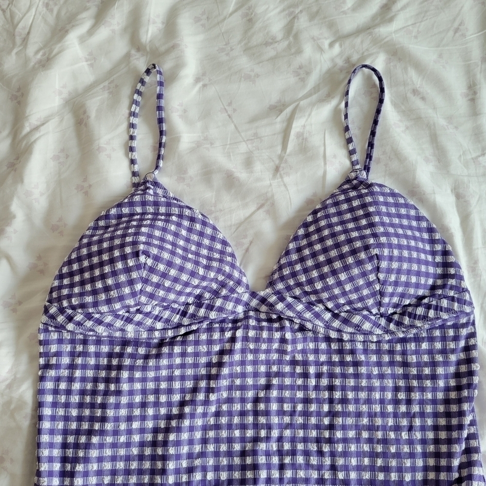 J. Crew Purple Gingham One Piece Swimsuit - Picture 6 of 11